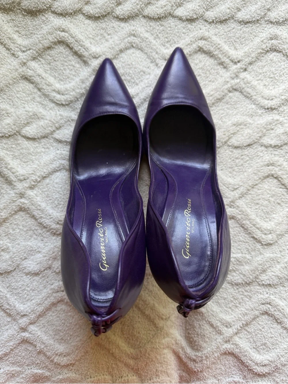Gianvito Rossi Deep Purple Pointed-Toe Stiletto Pumps